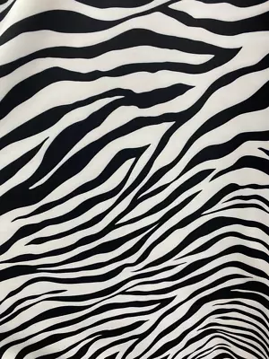 Zebra Black White 4way Stretch Spandex Fabric Dancewear Swimwear • $19