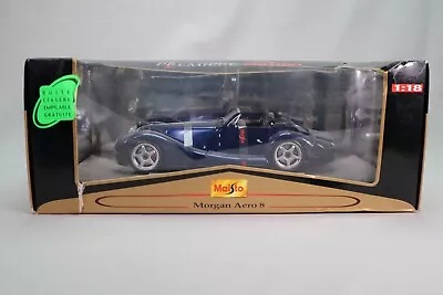 LJ806 MAISTO 36637 1/18 1:18 Morgan Aero 8 Convertible Car Blue • £77.90