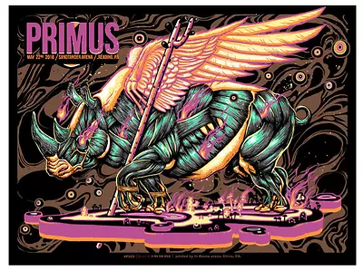 RARE 2018 PRIMUS Reading Purple Var. Screen Print Concert Poster MUNK ONE X/30 • $199.99