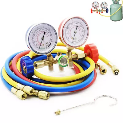 Air Conditioning AC Diagnostic A/C Manifold Gauge Tool Kit Refrigeration Set NEW • £18.90