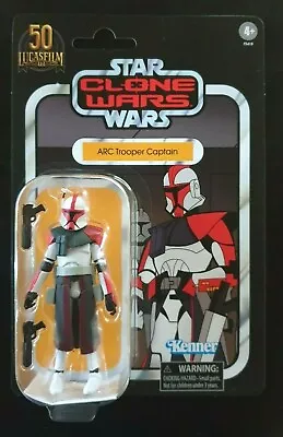 Star Wars The Vintage Collection Arc Trooper Captain Figure VC213 Clone Wars Red • $49.90