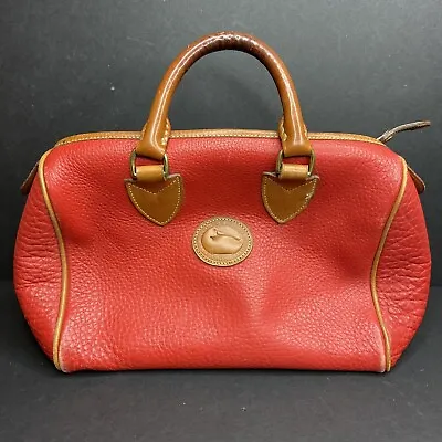 Vintage DOONEY & BOURKE R28 Red DR Speedy Satchel Handbag Purse 1980's D&B • $99