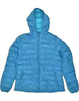 MOUNTAIN WAREHOUSE Womens Hooded Padded Jacket UK 16 Large  Blue Polyester BD70 • £23.32