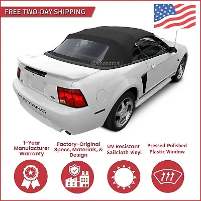 1994-04 Ford Mustang Convertible Soft Top W/ DOT Approved Window Black • $215.10