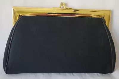 Vintage Kadin Black Purse Handbag Clutch Flip Latch 1960's USA • $16.99