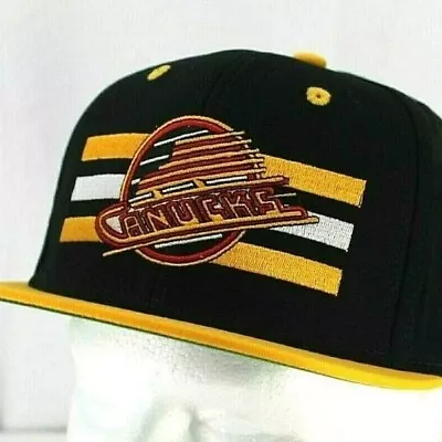 Vancouver Canucks NHL Black Yellow Baseball Cap Snapback • $25