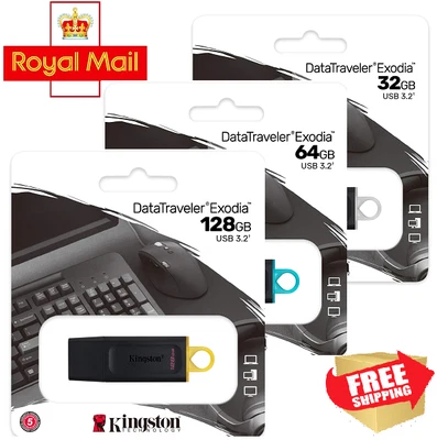 £5.99 • Buy USB Flash Drive Kingston Memory Stick High Speed Data Traveler 32GB 64GB 128GB⚡⚡