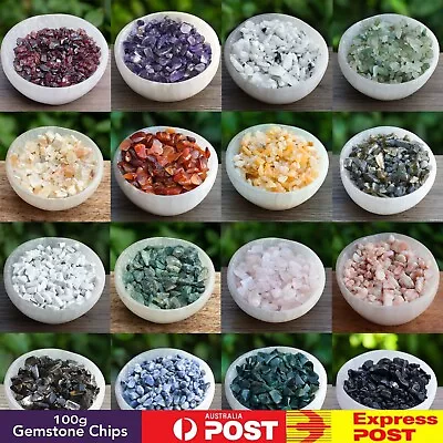 100g Bulk Lot Natural Gemstone Tumbled Crystal Chips Chakra Wicca Jewelry Craft • $5.99