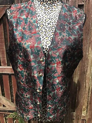 Retro Waistcoat Mens Unisex Multicoloured  Silk Festival  Jubilee Chest 41” (H2) • £10