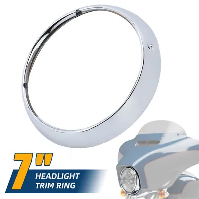 7  Headlight Trim Ring Visor Cover For Harley Touring Street Glide Road King • $15.89