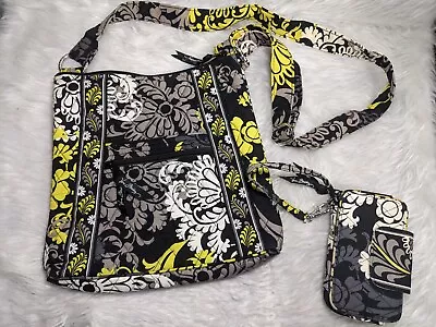 Vera Bradley Shoulder Bag And Wallet Set/ White Black Gray And Yellow. • $24.99