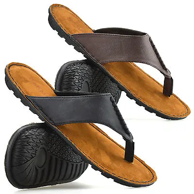 Mens Gladiator Sandals Summer Beach Cushioned Walking Flip Flop Mules Shoes Size • £7.18