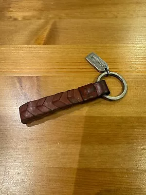 Vintage Coach Braided Burgundy Leather Key Chain; FREE SHIPPING • $50