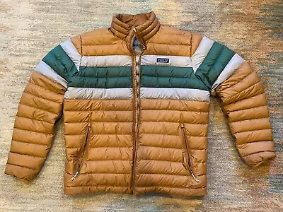 Patagonia Jacket Mens Down Puffer Sweater Sz Large Striped • $142.99