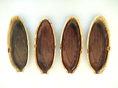 Vintage McCoy Brown Drop Corn On The Cob Dishes Lot Of 4 USA 7316 • $29.99