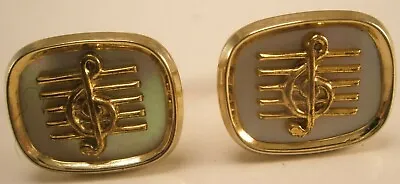 Clef Musical Note Vintage ANSON Cuff Links Sheet Song Lyric Chord Bar Beat • $39.49