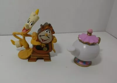 Disney Figures Beauty And The Beast Lumiere Cogsworth Mrs. Potts Set Lot 2 Pcs • $8.99