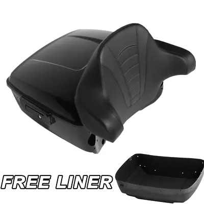 Black King Pack Trunk Backrest Fit For Harley Tour Pak Touring Road Glide 14-23 • $224.99