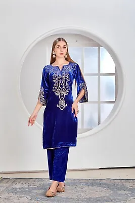 Heavy Velvet Dress Bollywood Indian Wear Designer Wedding Party Salwar Kameez • £35.99