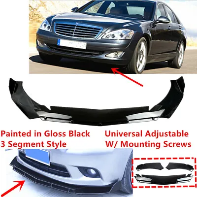 Add-on Universal For 06-09 Mercedes S-Class W221 S550 Front Bumper Lip Splitter • $55.90