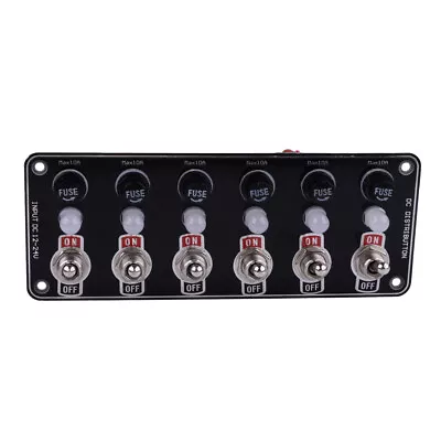 6 Gang Rocker Switch Panel LED Circuit Breaker Fuse Box For Car Marine Boat Mt • $28.52