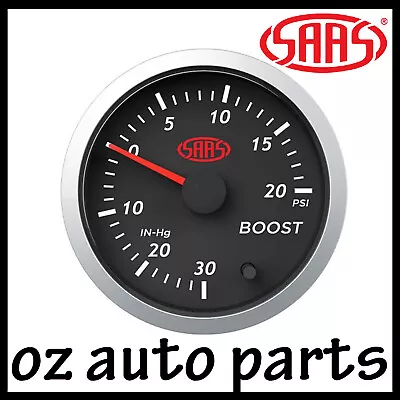 SAAS Streetline Series Petrol Turbo Boost Gauge Black Dial Face STI XR6T Evo S15 • $64
