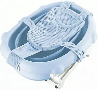 Baby Bathtub Mat Pad For Newborn Mesh Floating Bathing Tub Seat Baby Bath Pillow • £21.60