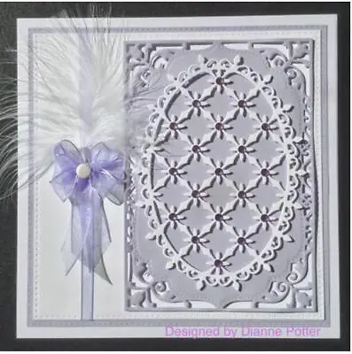 Lace Lattice Oval Frame Scrapbooking Metal Cutting Dies Card Making Embossing  • $5.14