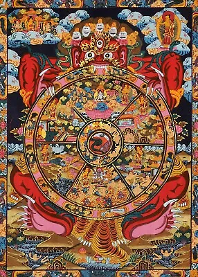 Tibetan Wheel Of Life Mandala Thangka Art Poster Bar Pub Decor Wall • $16.99