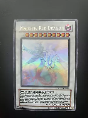 Yugioh Majestic Red Dragon ABPF-EN040 Ghost Rare Unlimited Edition DAMAGED • $35