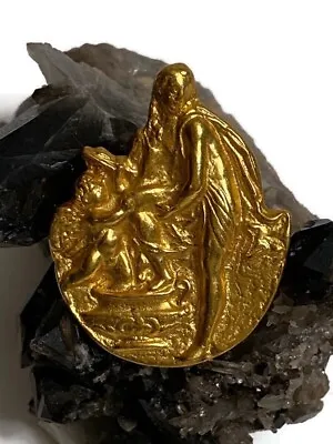 $29 • Buy Museum Replica Signed Alva Studios Gold Tone Venus Greek Angel Cherub Brooch Pin