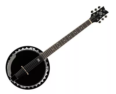 Ortega Guitars OBJ350/6-SBK Raven Series 6-String Banjo - Black - Used • $339.99