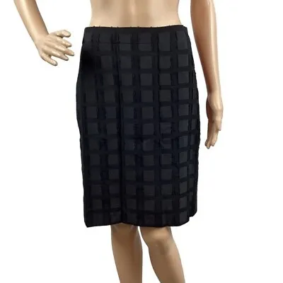 J. Crew The Pencil Skirt Size 2 Black Square Print • $14.99