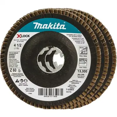 X-lock 4‑1/2 In. 60 Grit Type 29 Angled Grinding And Polishing Flap Disc For X • $23.99