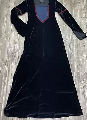 Vintage 90's The Creative Brand Cykxtees Maxi Dress Velvet Size S Goth Steampunk • $120