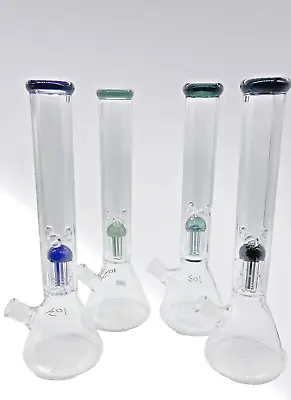 16'' Heavy Thick Glass Bong Water Pipe Dome Percolator Hookah With Bowl (103) • $36.99