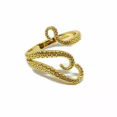 Adjustable Octopus Tentacles Ring L FREE UK POST 18ct Gold Plated Mens Womens • £6.99