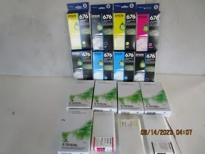 EPSON AND OTHERS HEAVY PRINTING INK CARTRIDGES 676XL LOT OF (16pc) • $150