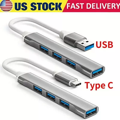 4 Port USB 3.0 Hub Cable Power Adapter Splitter Multiple Extender For Laptop • $4.13