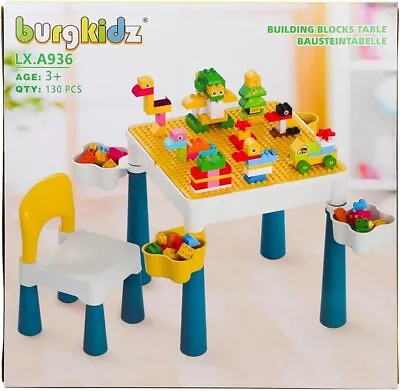 Kids 5-In-1 Multi Activity Table Set - Building Block Table With Storage • £62.99