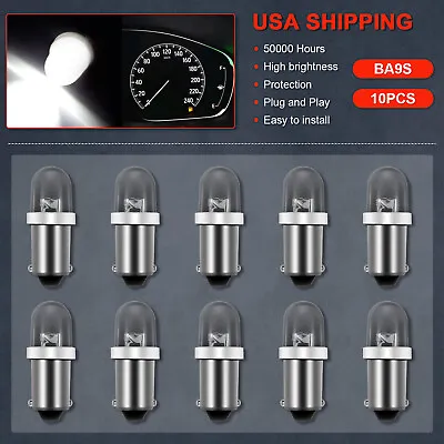 10X White BA9S LED Instrument Indicator Light 1815 1895 Dash Bulb For Chevrolet • $6.99