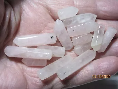 15 Piece Rose Quartz Polished Pendant Bead Points 43.5g Close Out RQPPBP-15 • $5.60