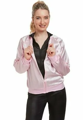 50s Pink Ladies Jacket 1950s Adult Girls Fancy Dress Costume Hen Party Outfit UK • £7.52