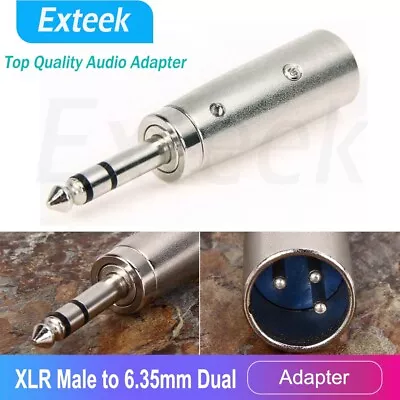  3-Pin XLR Male To 1/4  6.35mm Stereo Cable Microphone Mic TRS Adapter • $5.96