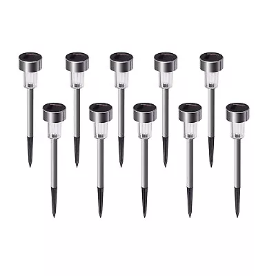 10PCS Outdoor Garden Stainless Steel LED Solar Path Lights Yard Lamp Light US • $16.99