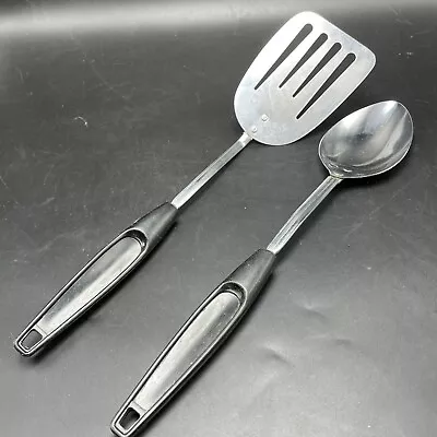 Vtg Foley Chrome Stainless Utensils - Spatula Slotted & Solid Serving Spoon USA  • $17.99