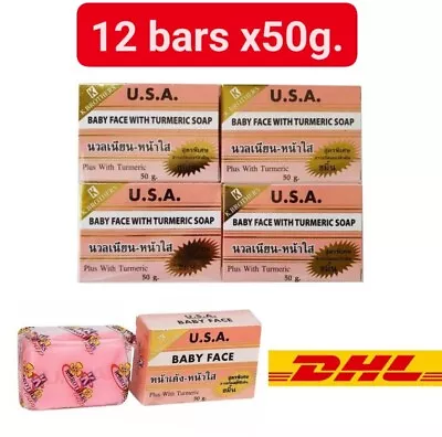 12x Baby Face Soap KBrothers With Turmeric AHA Reduce Dark Spot Acne Body 50g • $52.18