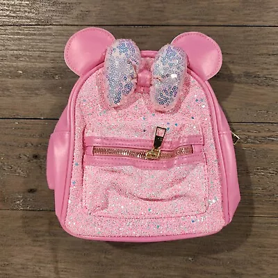 Minnie Mouse Toddler Girl Mini Backpack (Pink) Sparkle With Bow - Brand New! • $5.99