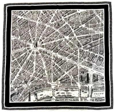 35 X35 Map Of Paris Print 30%Silk 70%Wool Thin Scarf Double-sided Shawl 90x90cm • $39.99