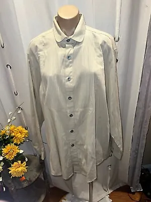 Frontier Classics Men’s Shirt Button Down Pleated Front Beige Long Sleeve Size L • $14.99